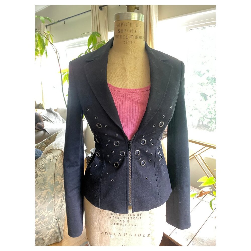 Rock & Republic Womens Grommet Fitted Blazer Jacket - Sz 2